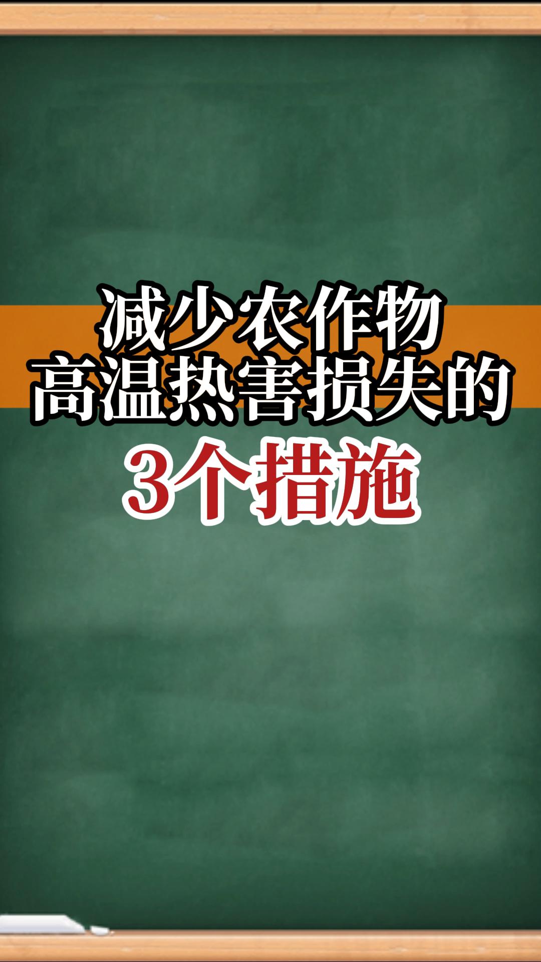 減少作物高溫熱害的3個(gè)措施